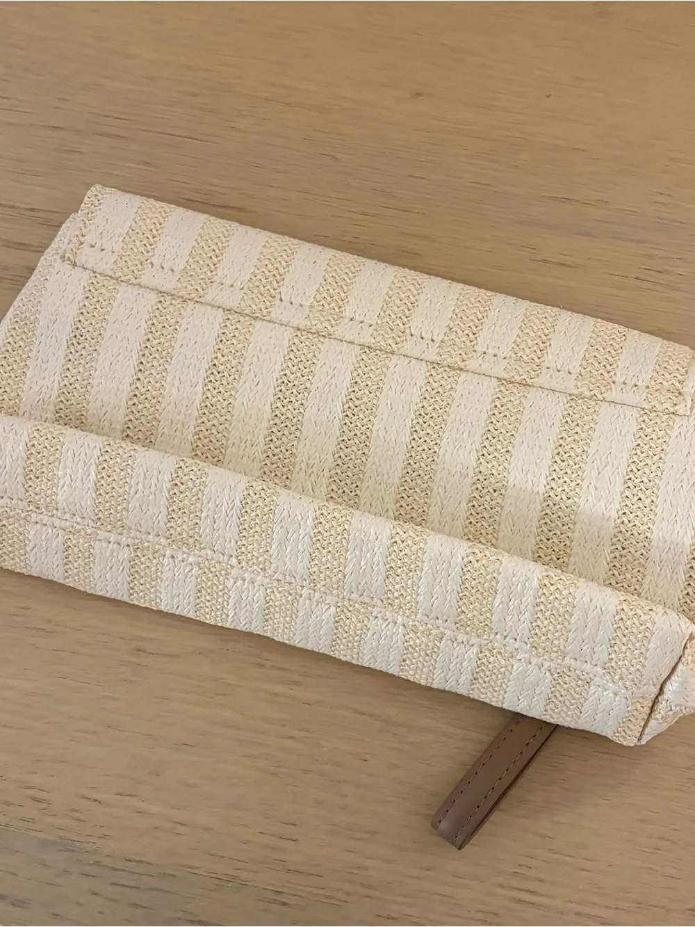 Vera Bradley Cream Striped Wristlet with Navy Anchor